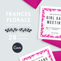 francés florals feminine frames and boards, flower graphics