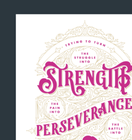 traditional hand-lettering illustration detail shot with flourishes