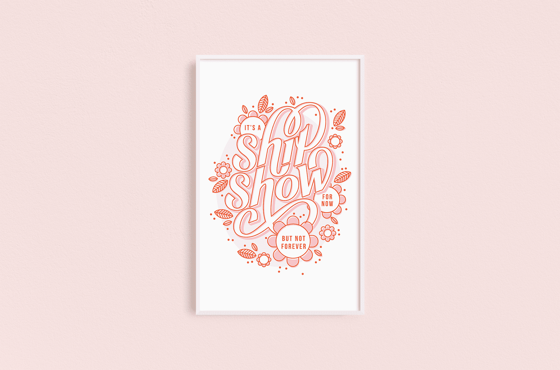 downloadable inspirational quote art print with hand-lettering to empower women that say it's a shit show for now but not forever